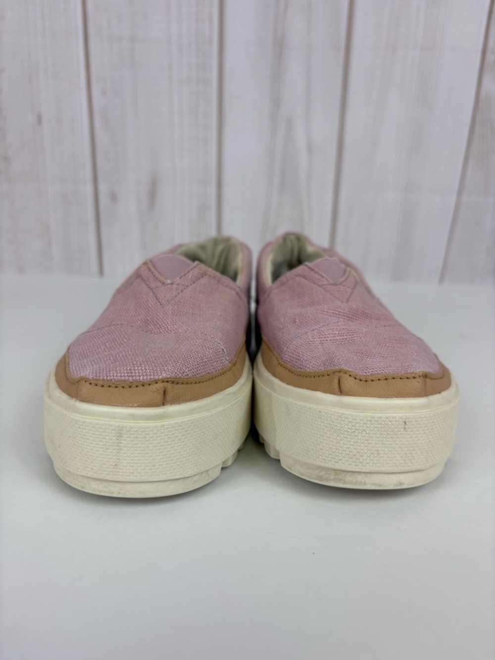 Toms Alpargata Lug Slip-On Loafers Canvas Platform Shoes Love Give Mauve Sz 7.5 - Picture 7 of 16